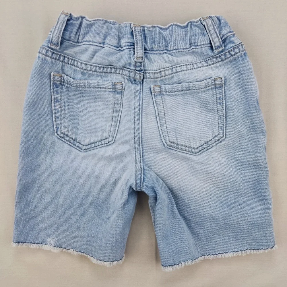 The Children's Place Shorts Girls 5 Blue Girlfriend Distressed Button Fly Frayed